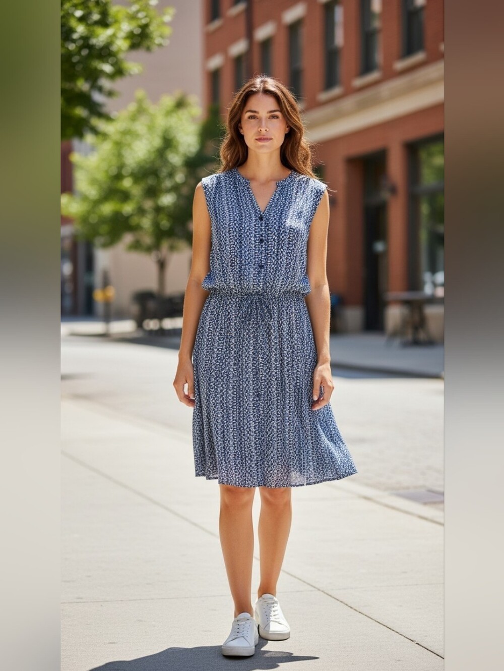 Nwt/ Nwot ROBERT LOUIS Sleeveless Navy Printed Women’s Dress.